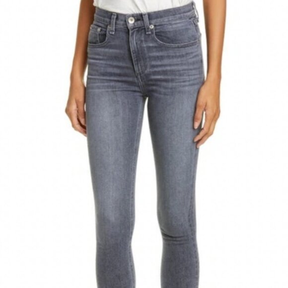 RAG & Bone Nina High Waist Ankle Skinny Jeans Grey Universe Size 25 Crop Denim - Picture 14 of 14